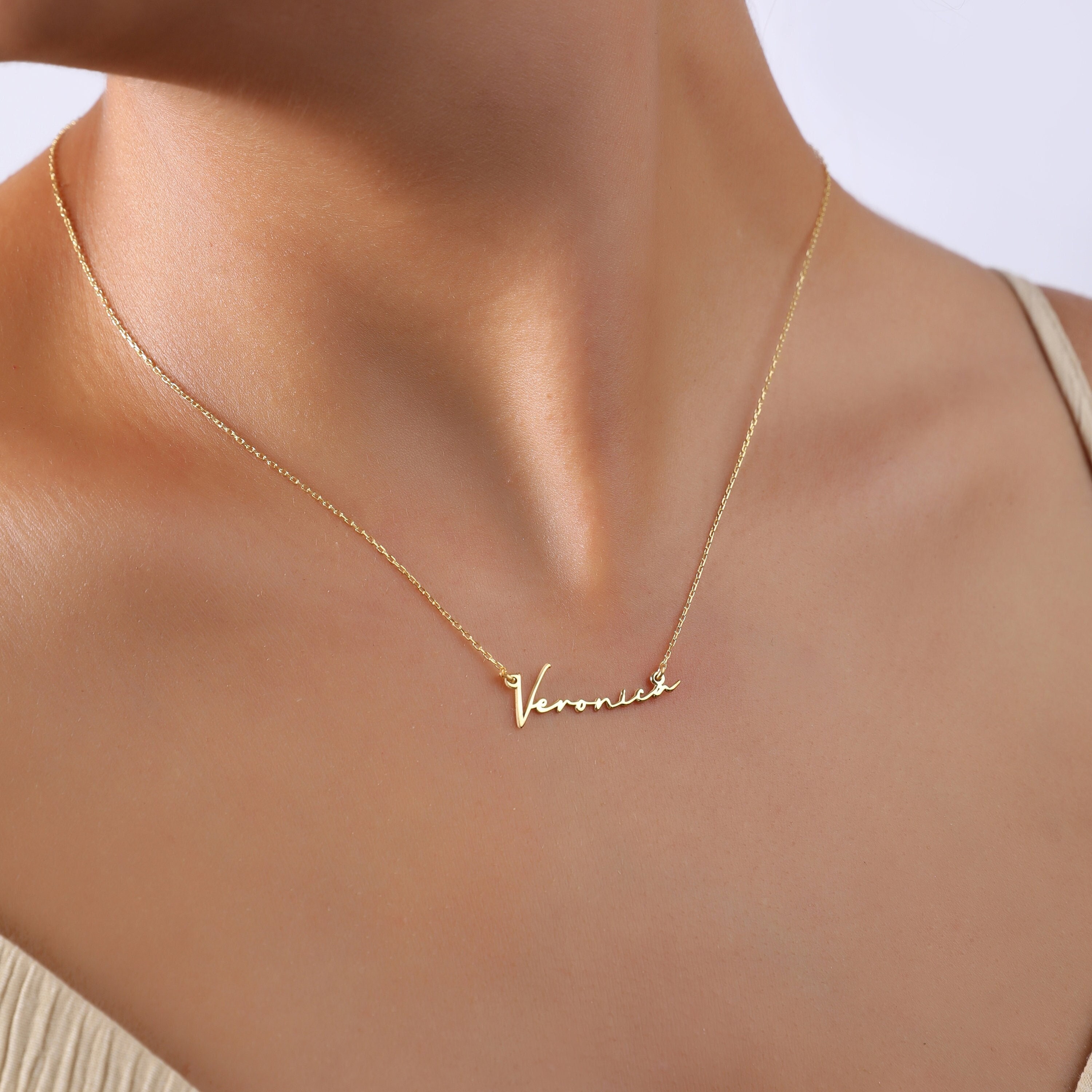 14K Solid Gold Handwritten Signature 