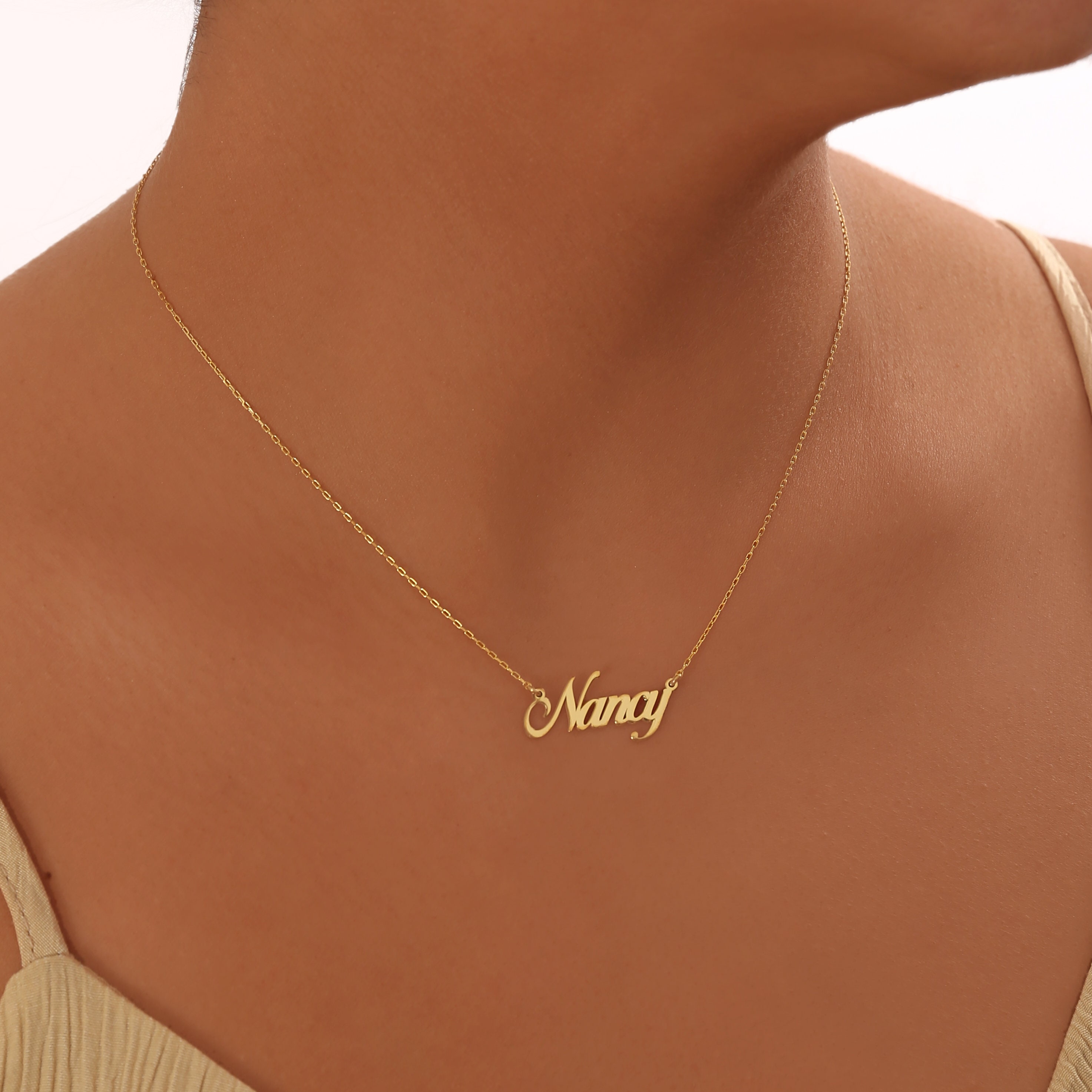 gold name necklace