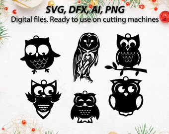 Download Christmas Owl Svg Etsy PSD Mockup Templates
