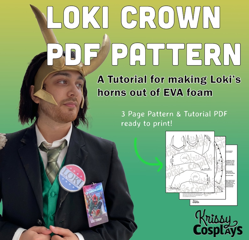Loki Crown PDF Pattern for EVA Foam Prop-making - Etsy