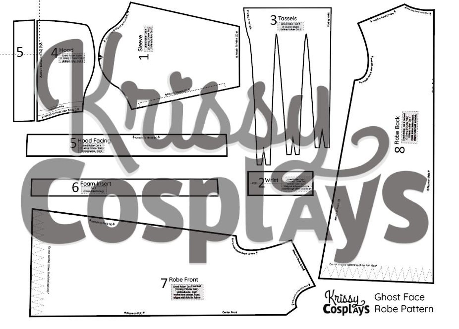 Ghost Face Robe Sewing Pattern Etsy