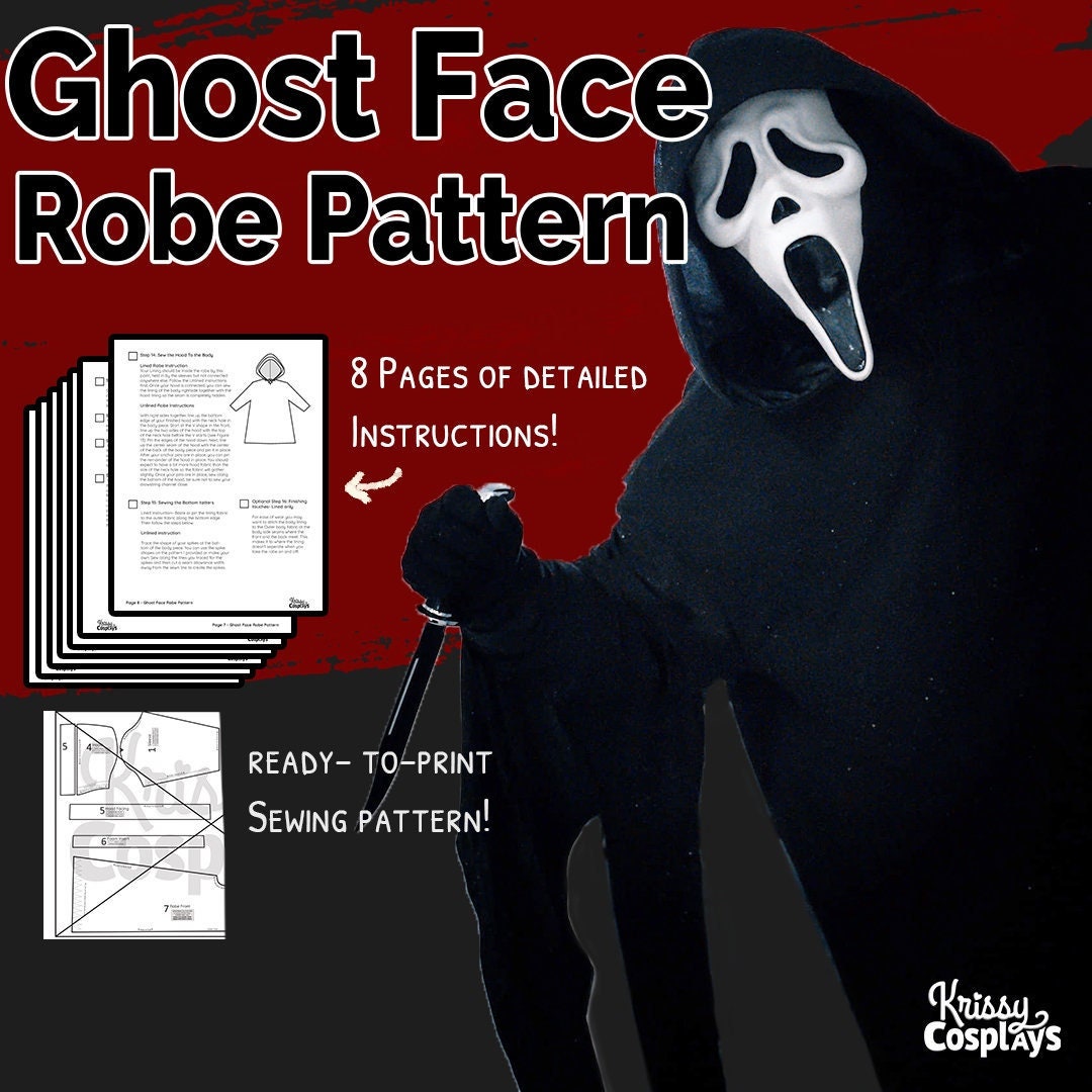 Ghost Face Robe Sewing Pattern Etsy