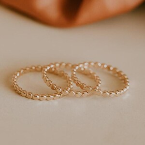 Confetti Stacking Ring | Gold Dainty Stacking Ring | 14k Gold Fill Ring for Women | Stackable Ring | Gold Beaded Ring