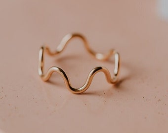 Squiggle Ring | Gold Wave Ring | Gold Squiggle Ring | Wavy Ring | Silver Squiggle Wave Ring