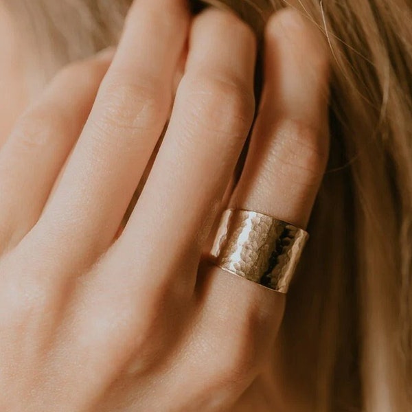 Cigar Band Ring | Gold Filled Adjustable Ring | Silver Adjustable Ring | Thick Band Ring | Thick Band Silver Ring
