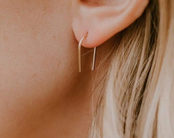 Horseshoe Threaders | Dainty Gold Threaders | Gold Threader Earrings | Gold Fill Earrings | Minimal Jewelry