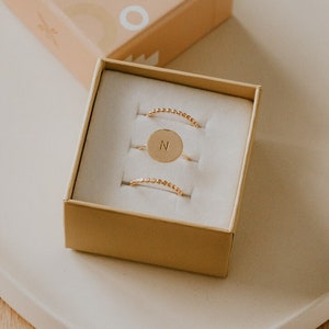 Custom Letter Ring Set, Custom Initial Ring Set, Initial Ring for Mom, Personalized Initial Ring, Stacking Ring Set, Custom Stacking Ring