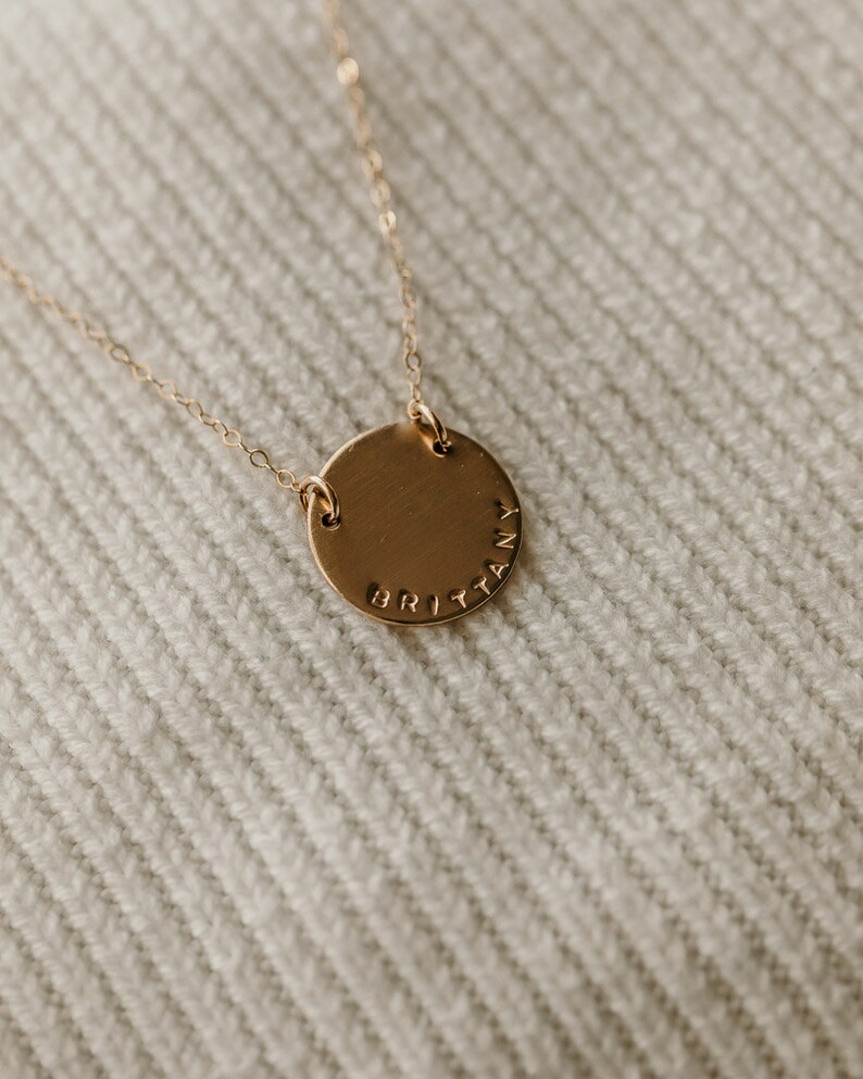 Mothers Day Name Necklace Personalized Hand Stamped Name Etsy