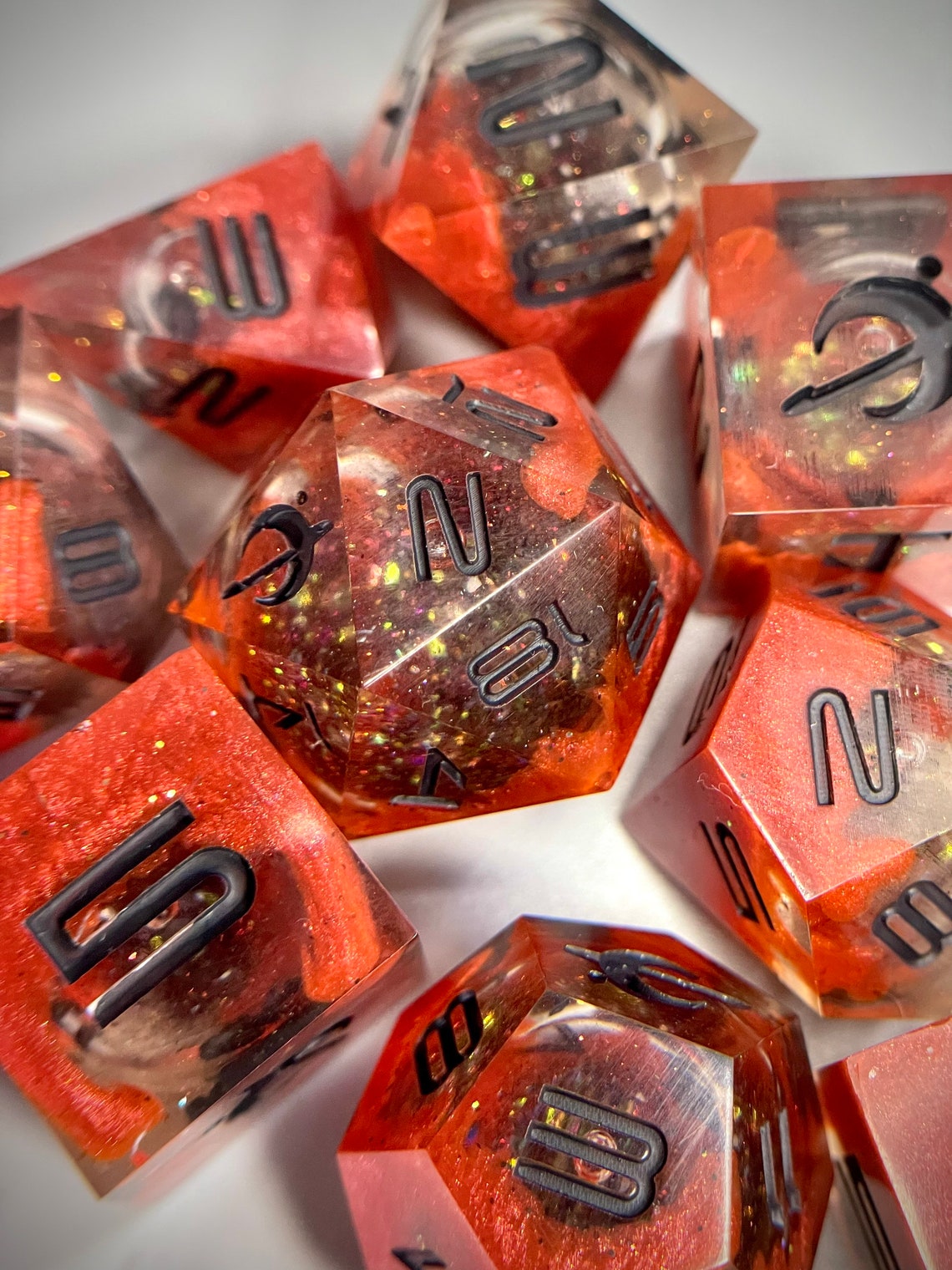 Liquid Core Dice Set Molten Disaster Etsy Australia