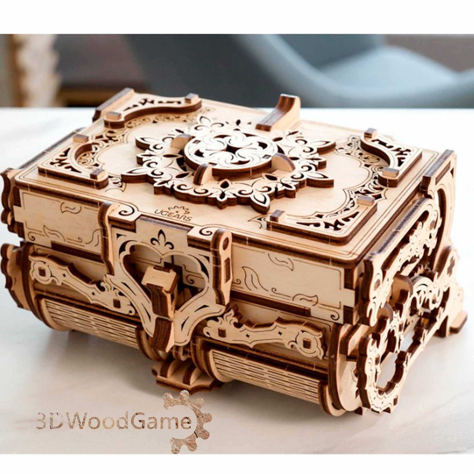 The Antique mechanical box Mechanical puzzle 3d puzzle Wood Etsy
