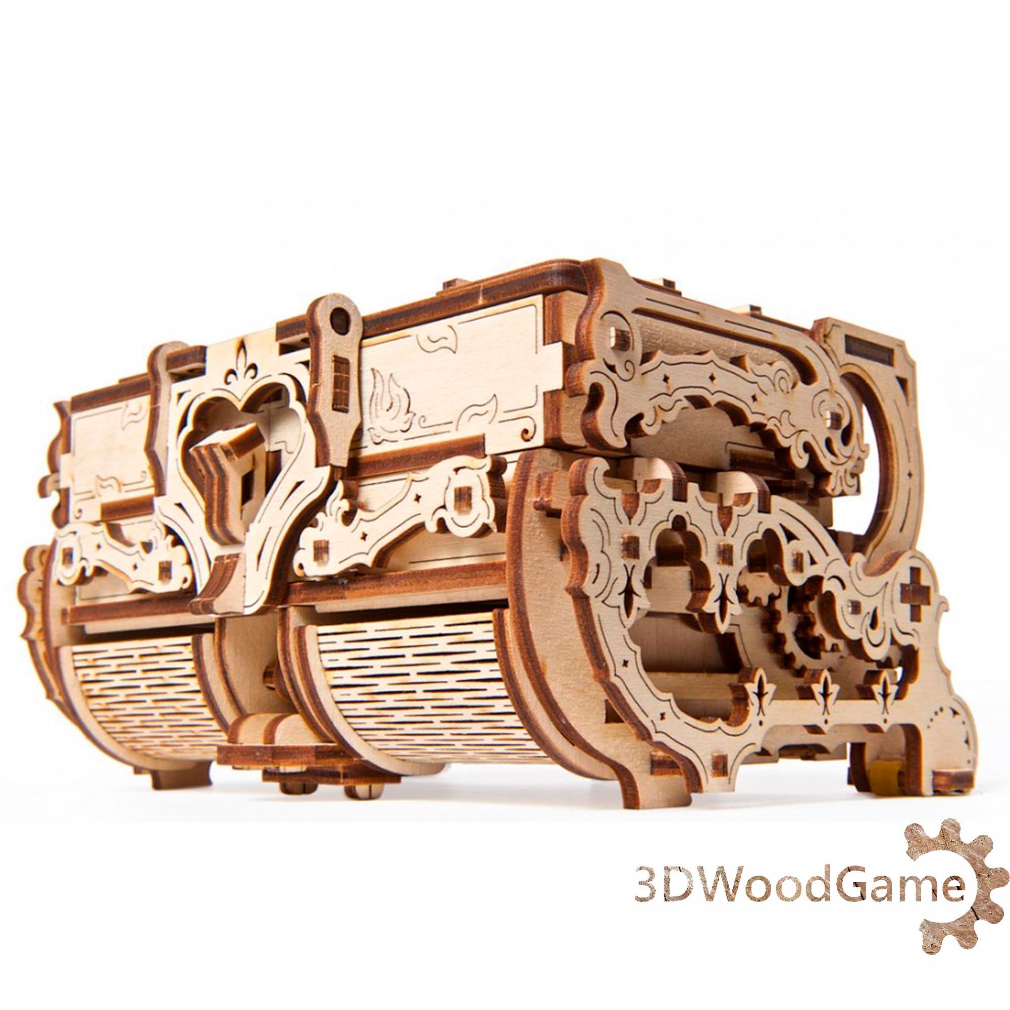 The Antique mechanical box Mechanical puzzle 3d puzzle Wood Etsy