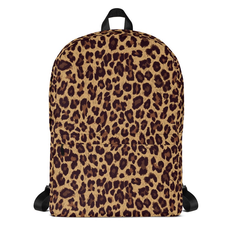 leopard print school backpack