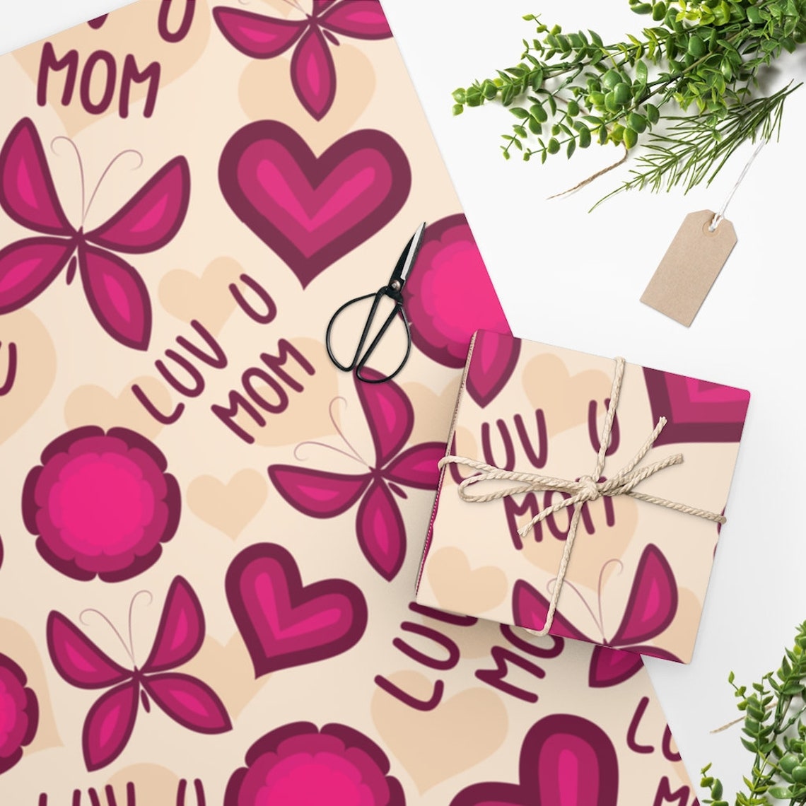 LUV U MOM Wrapping Paper 90 Gsm Fine Art Paper Premium Etsy