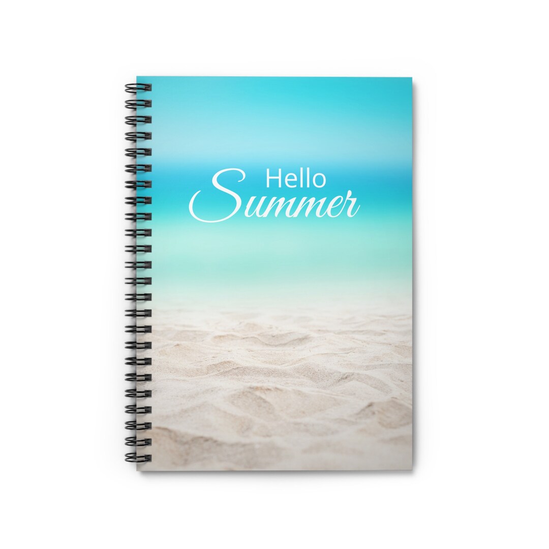 Beach Spiral Notebook: Hello Summer, Ruled Line (6" X 8") - Etsy