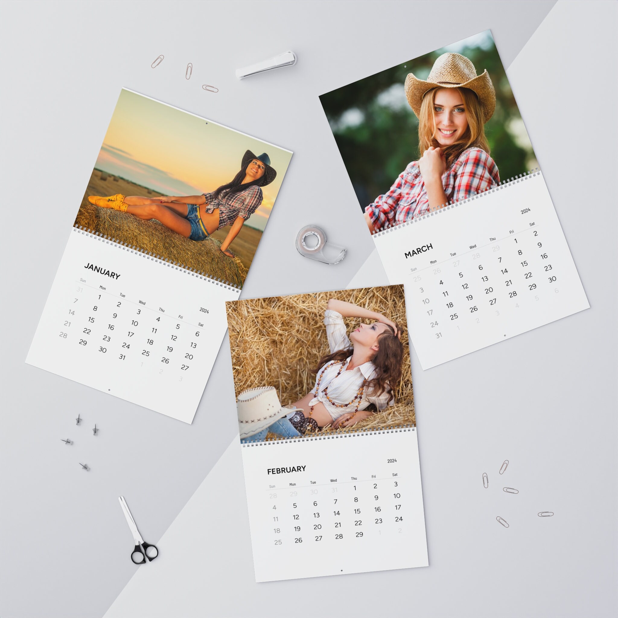 Cowgirls Wall Calendars 2024, Size: 14 X 11.5 , High Quality Paper 