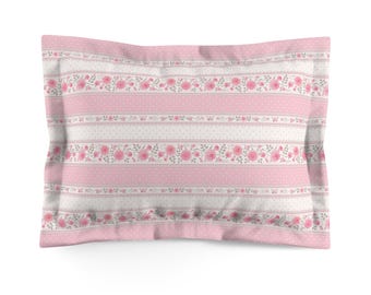 Blush Rose Cottage Pillow Sham | Cottage Charm Microfiber Pillowcase
