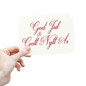 Postales, sueco, God Jul, Feliz Navidad, Feliz Año Nuevo, Tarjetas elegantes, Paquete de 1 a 45 piezas, Papel de 325 g/m², Compatible con SFI, Sostenible