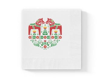 Servilletas escandinavas Dala Horse Heart