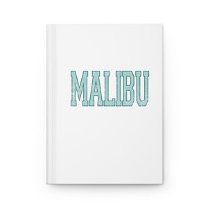 Carnet de notes à couverture rigide, Malibu, Taille : 5,75 x 8 pouces, 150 pages lignées (75 feuilles), Couverture rigide solide, Reliure carrée, Finition mate