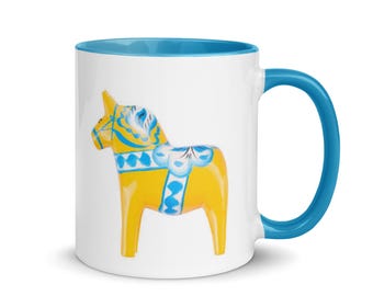 Zweedse koffiemok dalapaard – Scandinavische volkskunst, Scandinavisch design