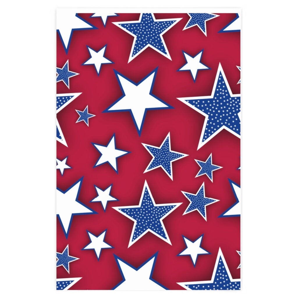 4th of July Wrapping Paper 90 GSM fine art paper High end Etsy