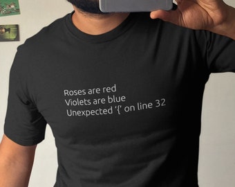 Funny Programmer TShirt Unexpected On Line 32 Coding Meme Programming Humour Clothing