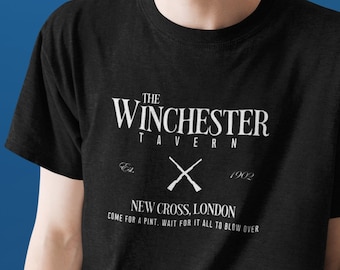 Zombie Movie TShirt The Winchester Tavern British Comedy Film Inspired Unisex Shirt