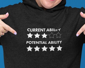 Juego de fútbol Sudadera con capucha 5 estrellas Potencial Habilidad Gerente de fútbol Sim Gaming Inspirado Jumper
