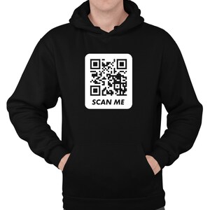 Rickroll Trolling Hoodie Rickrolling QR Code Link Funny Prank Unisex ...