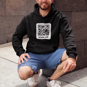 Rickroll Trolling Hoodie Rickrolling QR Code Link Funny Prank Unisex ...