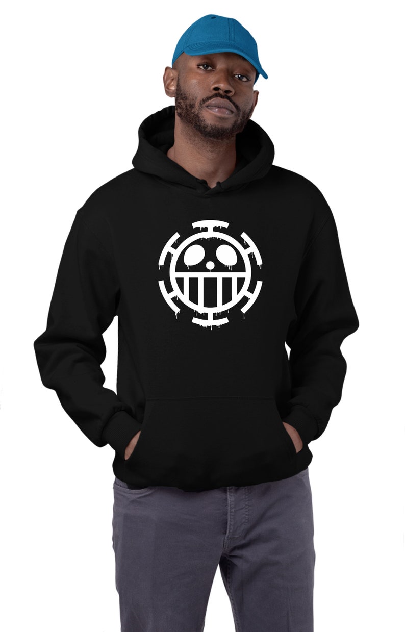 May include: Black hoodie with a white skull and crossbones symbol on the front. The symbol is dripping with white paint.