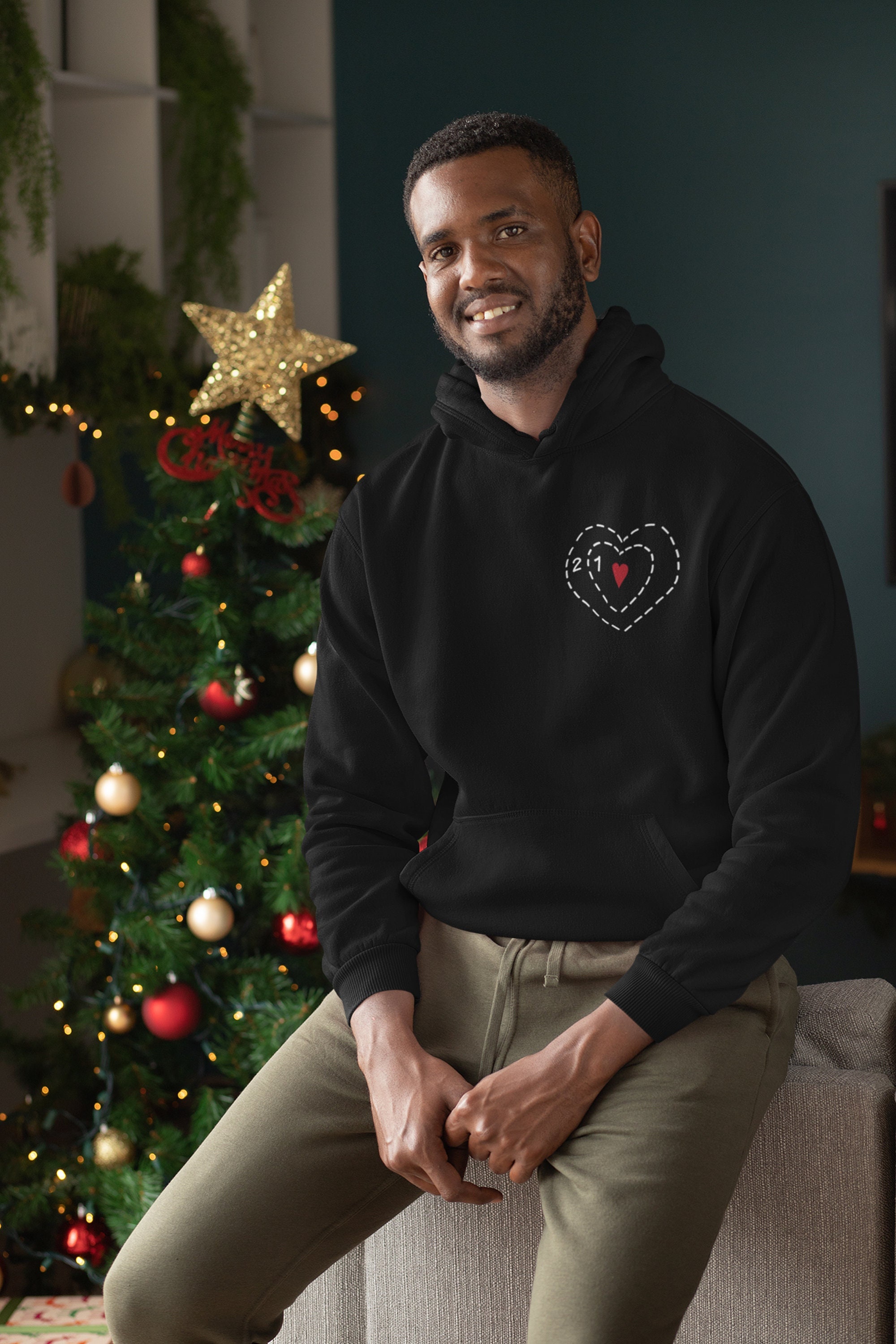 Christmas Movie Hoodie Heart Two Sizes Too Small Xmas Film - Etsy UK