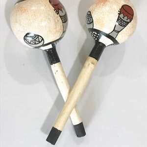 African Rhythm Shaker Gourd Rattles, Hand Painted 10