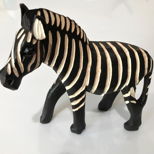 Athletic, realistic  African zebra 5" hand carved near the banks of the Zambezi, from Zimbabwe none finer!