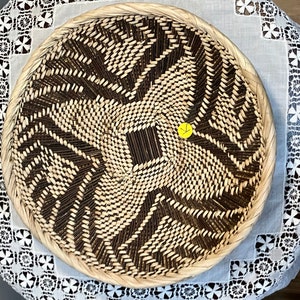 Amazing African  &quot;Binga&quot; (or &quot;Tonga&quot;) Bowl wall basket 11&quot; - 12&quot; hand woven in Zimbabwe by women&#39;s cooperative, choose light or dark