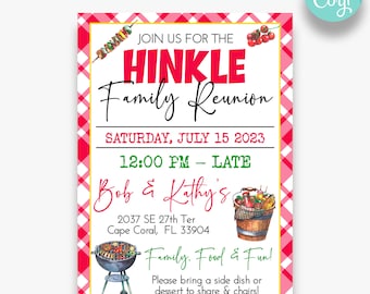 EDITABLE Family Reunion Invitation | BBQ Themed Family Reunion Invitation | Printable Family Reunion Invites