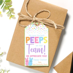 EDITABLE We Have The Best Peeps On Our Team Easter Appreciation Gift Tags | Easter Peeps Favor Tags | Printable Staff Thank You Gift Tags