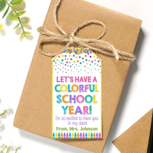 EDITABLE Pastel Let's Have a Colorful Year Back to School Kid's Treat ...