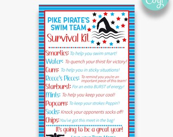 EDITIERBAR Swim Team Survival Kit Geschenkanhänger | Schwimmer Survival Kit Gunst | Swim Team Leckerli | Team Geschenkidee | Swim Team Geschenkanhänger