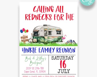 EDITABLE Redneck Family Reunion Invitation | Funny Family Vacation Invitation | Printable Family Reunion Invitations