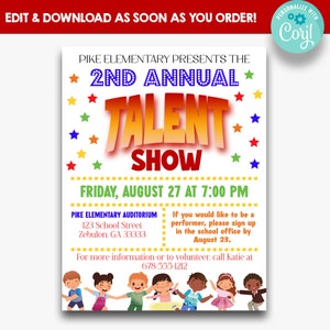 EDITABLE School Talent Show Flyer | Church Talent Show Flyer | Printable Talent Show Flyer