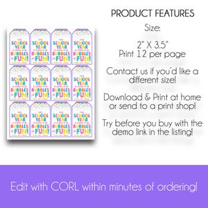 EDITABLE Pastel This Year is Going to Be Bubbles of Fun Back to School ...