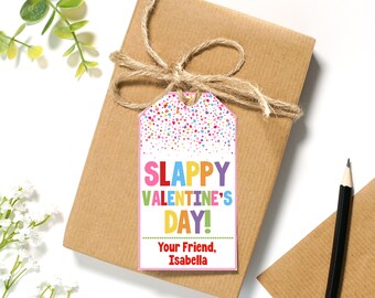 EDITABLE Slappy Valentine's Day Treat Bag Tags | Slap Bracelet Valentine Exchange Gift Tag | Printable Class Valentines