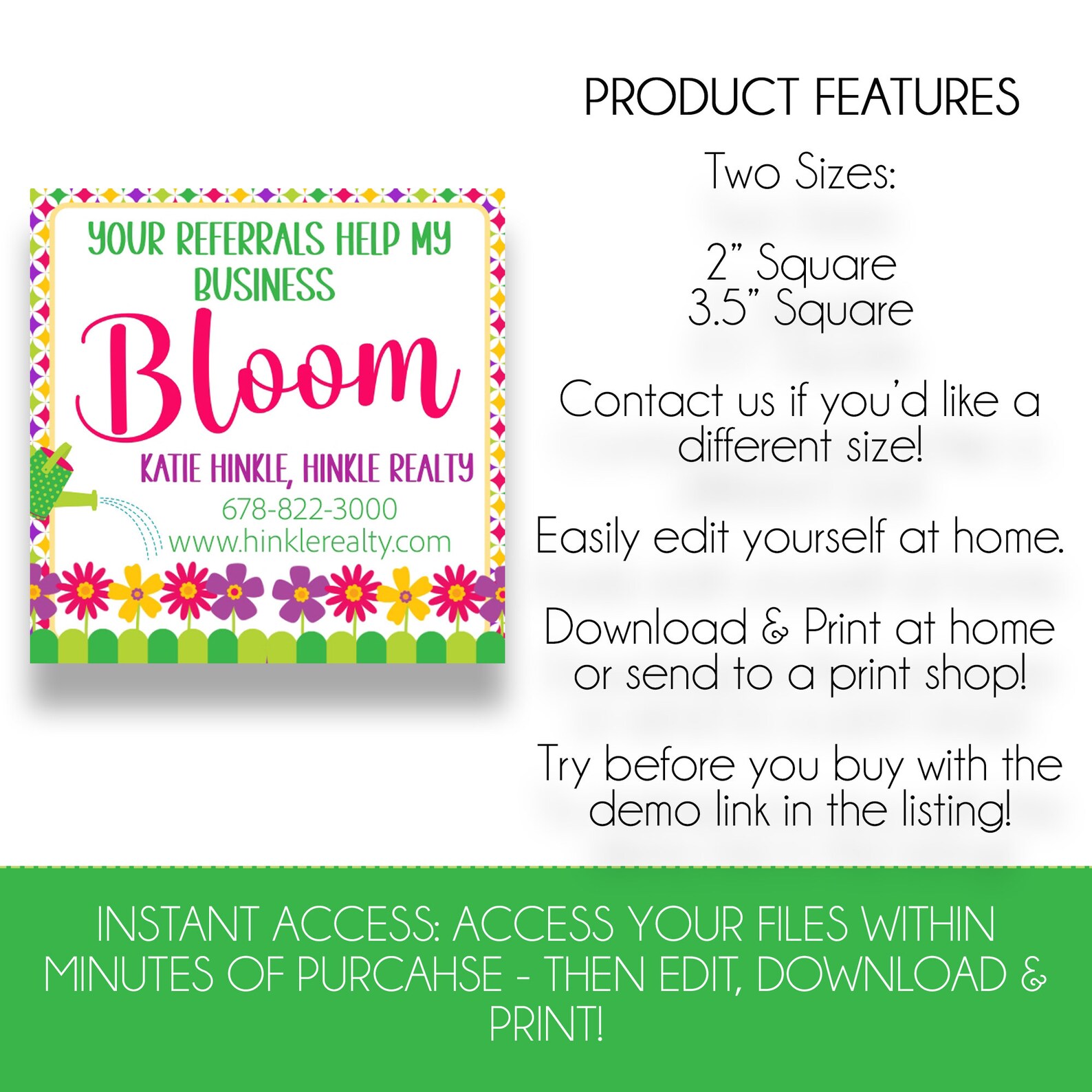 EDITABLE Your Referrals Help My Business to Bloom Client Thank You Tags ...
