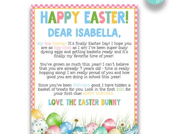 EDITABLE Letter From The Easter Bunny | Easter Scavenger Hunt Letter | Easter Printable | Easter Bunny Letter | Easter Egg Hunt Printable