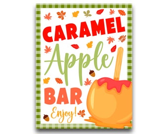 INSTANT DOWNLOAD | Caramel Apple Bar Sign | DIY Caramel Apple Bar Party Sign