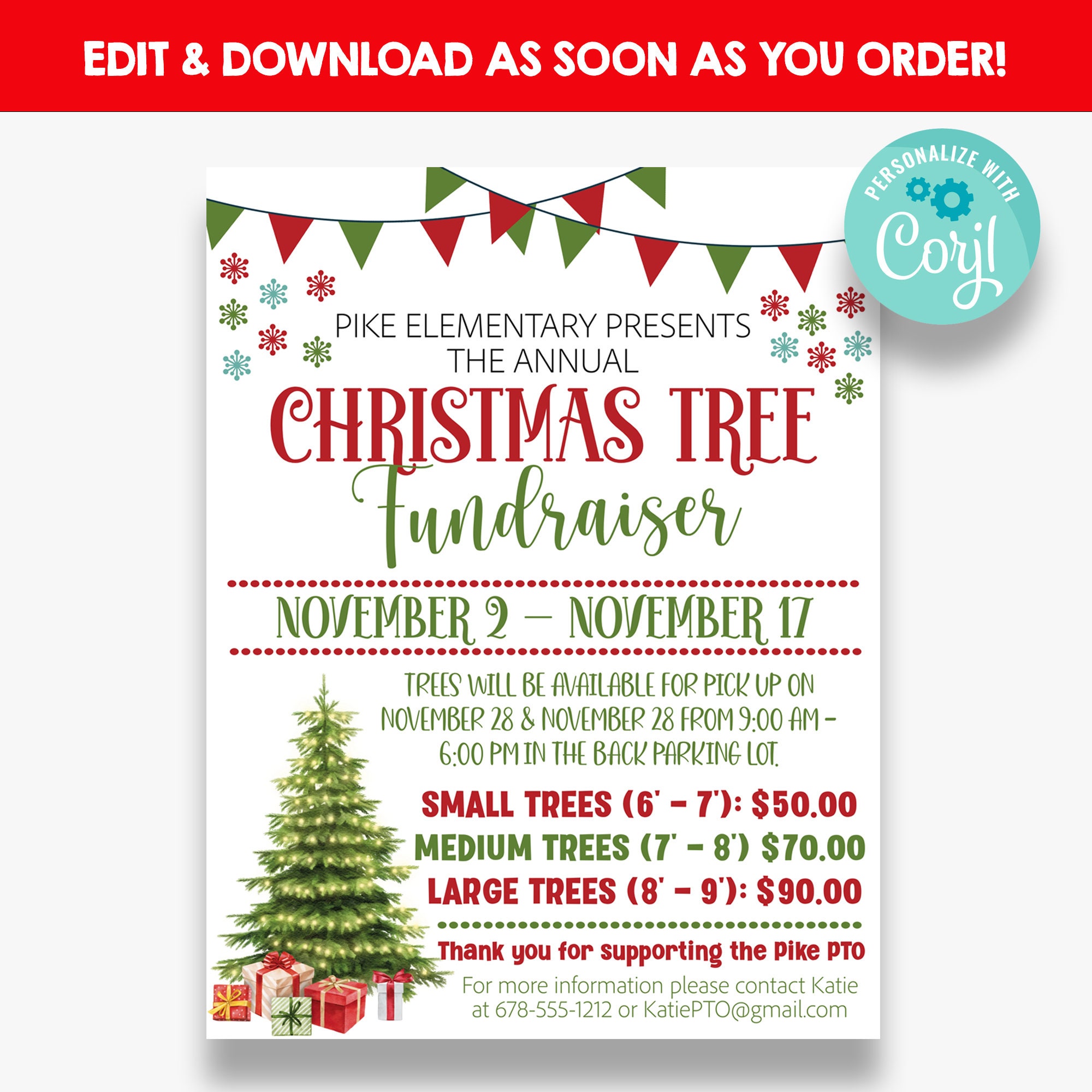 Christmas Tree Fliers Printable