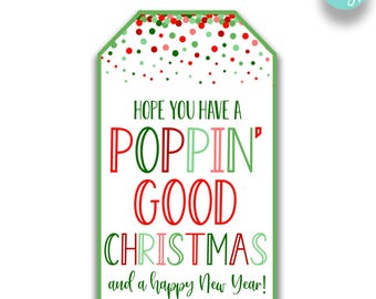 EDITABLE Hope You Have a Poppin' Good Christmas Gift Tags | Popcorn Christmas Tags | Pop Toy Kid's Christmas Tags | Classroom Treat Tags