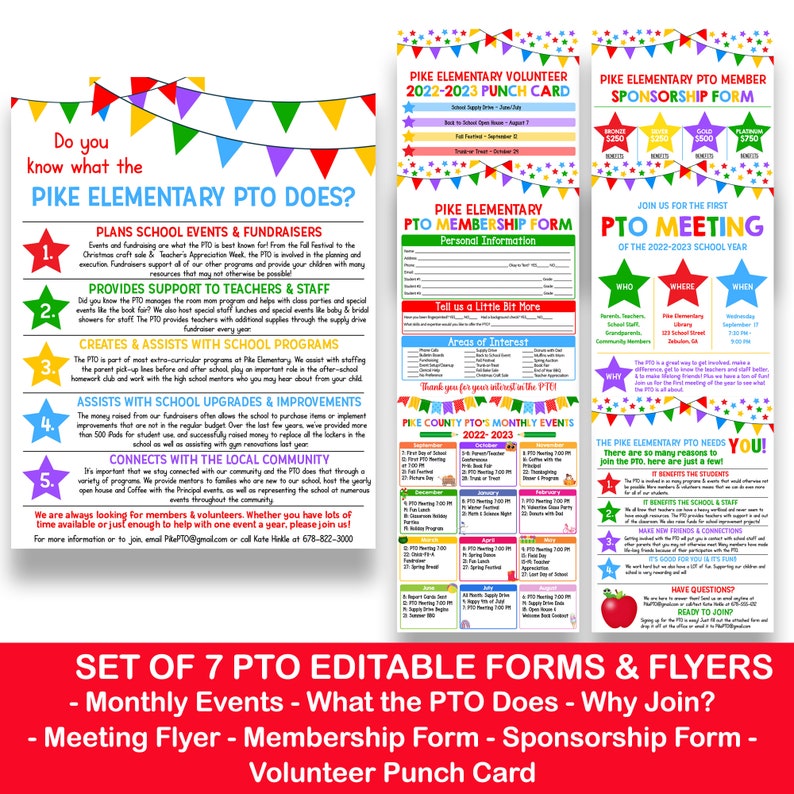 Editable PTO Flyer Bundle PTO Membership Bundle Printable - Etsy