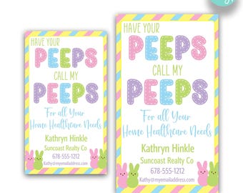 EDITABLE Have Your Peeps Call My Peeps For All Your Home Healthcare Needs Easter Marketing Tags | Easter Marketing Treat Tags